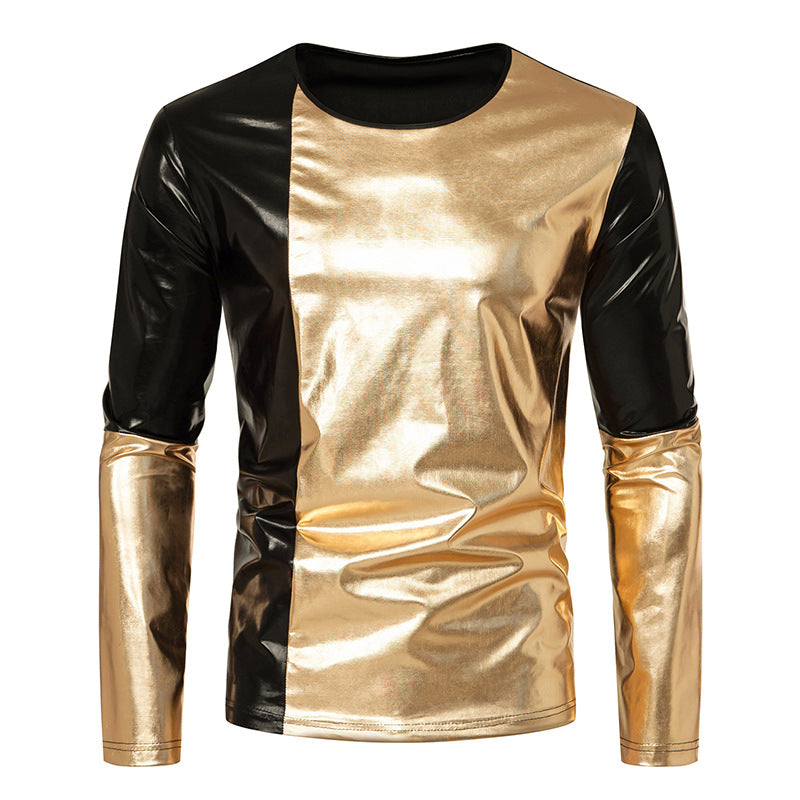 Herren Langarm T-Shirt mit glänzender Oberfläche EB