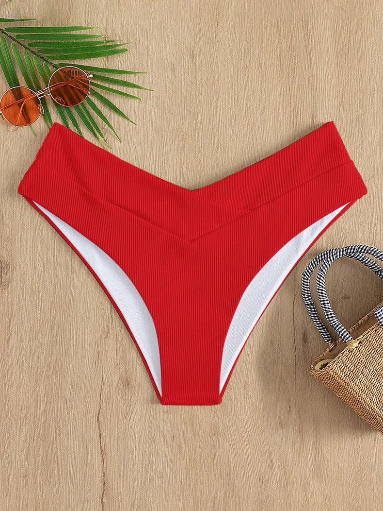 Damen Hoch tailliertes Bikinislip mit elegantem V-Ausschnitt EB