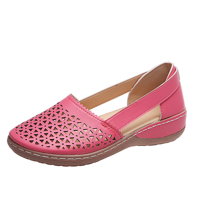 Damen  perforierte Slipper-Pumps mit seitlichen Cut-Outs elastischem Fersenband und dämpfender Komfortsohle EB