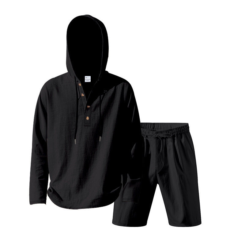 Herren lässiges Set mit Kapuze und Shorts EB