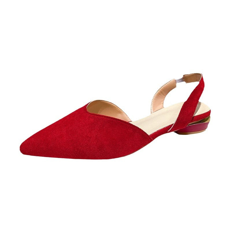 Damen Slingback-Pantoletten aus hochwertigem Wildleder mit feinem Absatz EB