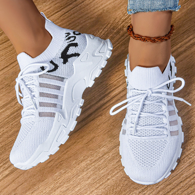 Damen Sportliche Strick-Sneaker mit elastischem Einstieg und rutschfester Sohle EB