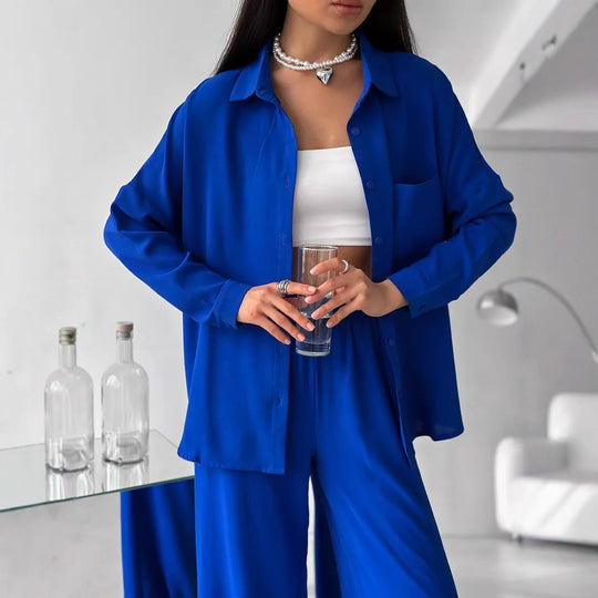 Damen lässige Bluse im Oversized-Stil mit Taschen EB