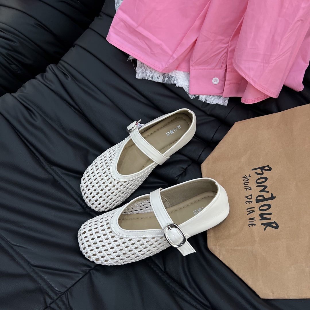 Damen Riemchenpumps mit luftigem Netzdesign und elegantem Riemen EB