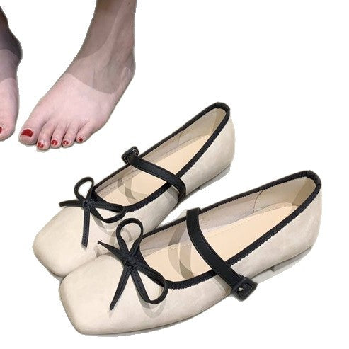 Damen elegante Mary Jane Ballerinas mit modischem Schleifenakzent EB