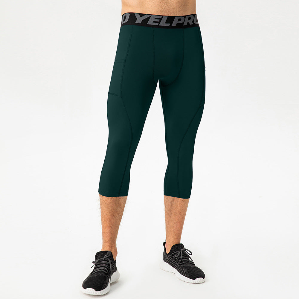 Herren Sportliche Kompressions-Leggings mit praktischen Taschen und atmungsaktiver Technologie EB
