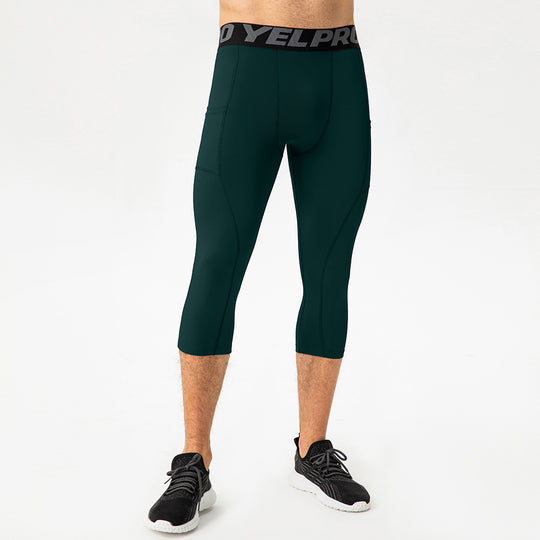 Herren Sportliche Kompressions-Leggings mit praktischen Taschen und atmungsaktiver Technologie EB