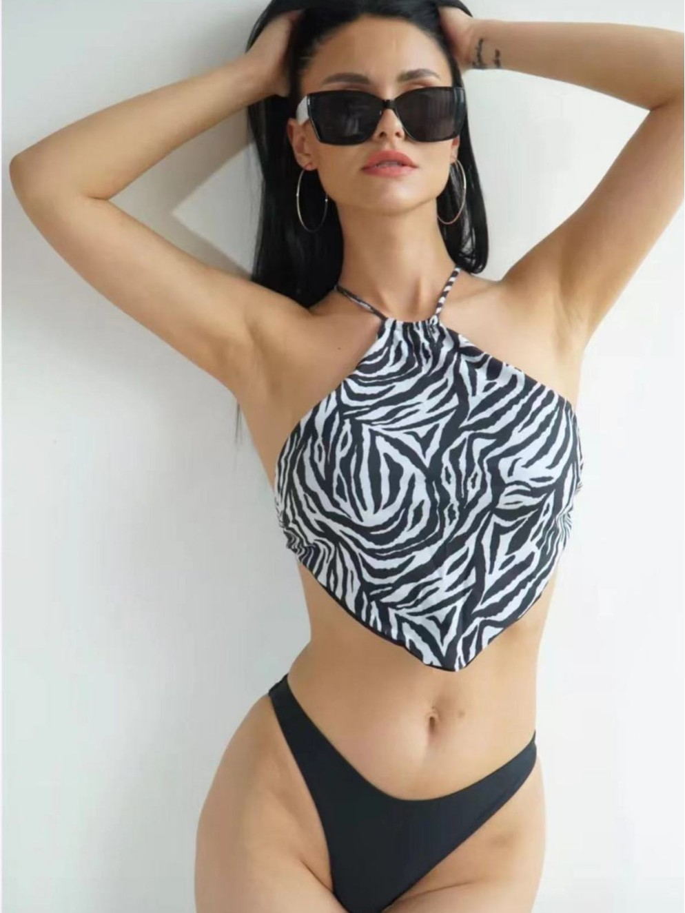 Damen Bustier-Bikinioberteil mit asymmetrischem Schnitt EB