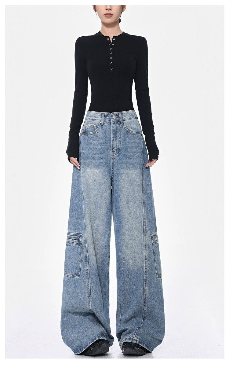Damen Weite Baggy-Jeans im lässigen Oversized-Schnitt mit praktischen Taschen EB