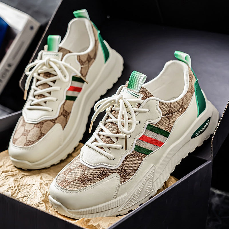 Damen luxuriöse Retro-Chunky-Sneaker aus Jacquardstoff mit verstärkter Zehenkappe und stoßdämpfender Leichtsohle EB