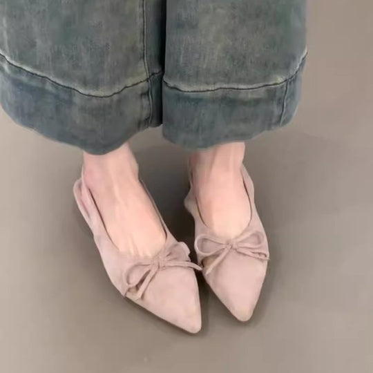 Damen Sling-Ballerinas mit dekorativem Schleifendetail und komfortablem Fußbett EB