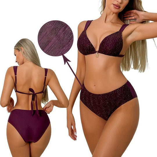Damen Push-Up-Bikini mit funkelndem Stoff EB