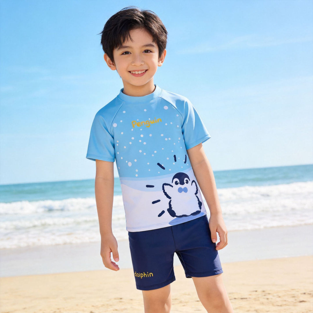 Jungen UV-Schutz Schwimmanzug mit kurzen Ärmeln EB