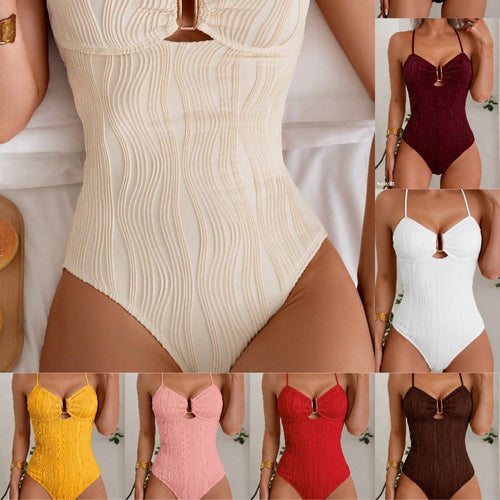 Damen Eleganter Einteiler Badeanzug mit raffiniertem Schnitt EB
