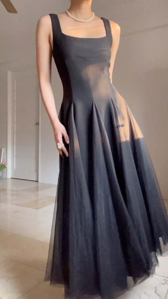 Damen Abendkleid mit schickem A-Linien-Schnitt und elegantem Chiffon-overlay EB