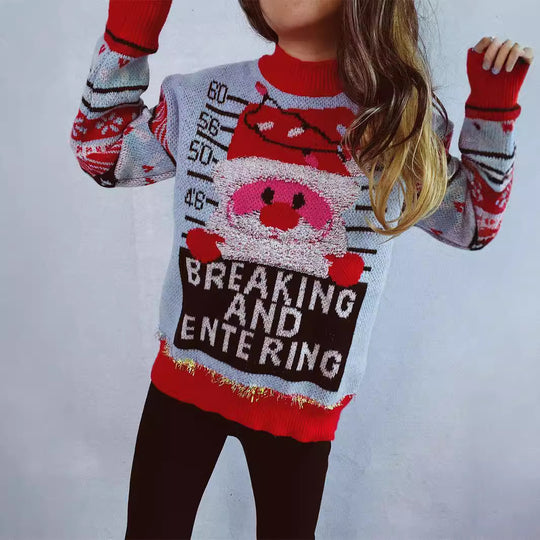 Damen Weihnachts-Pullover mit festlichem Motiv und hochwertigen Materialien EB