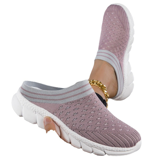 Damen nan sockenähnlicher Komfort-Slipper mit punktelastischem Strickoberteil segmentierter Dämpfungssohle und weichem Komfortfußbett EB