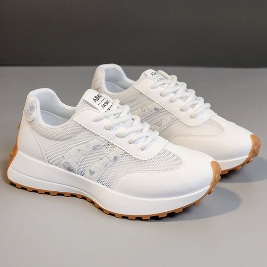 Damen sportliche Sneaker mit atmungsaktiver Mesh-Oberfläche und stoßdämpfendem Sohlenprofil EB
