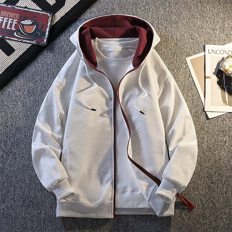 Herren modische Kapuzenjacke mit kontrastierenden Details EB