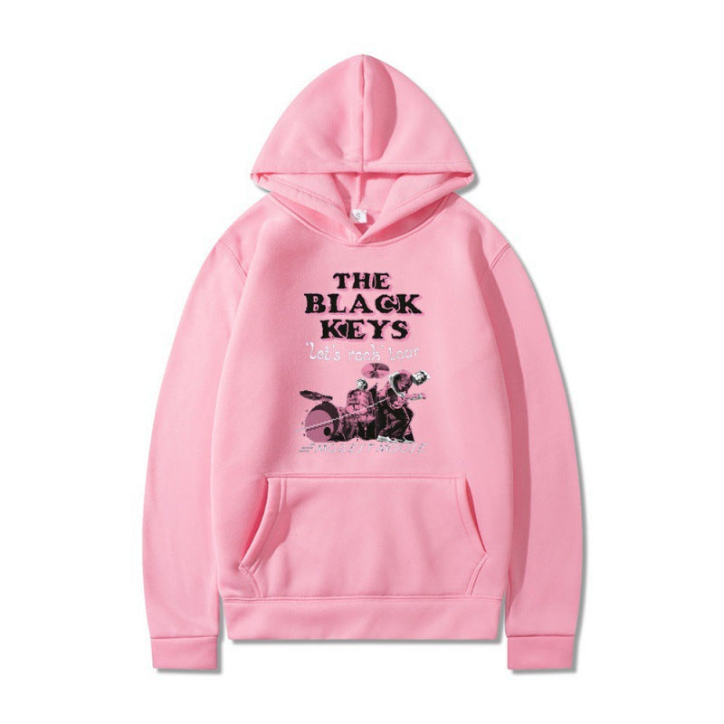 Damen Kapuzenpullover mit kreativem Rockband-Design und komfortabler Passform EB