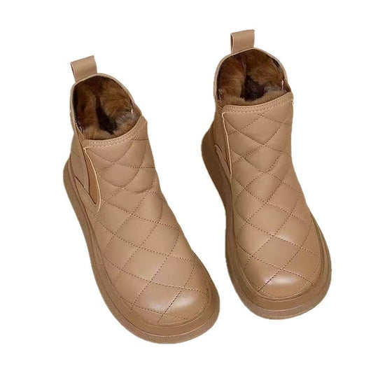 Damen Flauschige Winterboots mit warmem Futter und komfortablem Reißverschluss EB