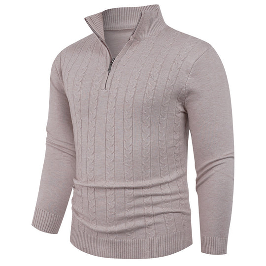 Herren Strukturierter Pullover mit ZIP-Kragen EB