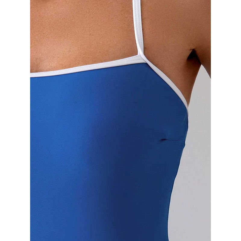 Damen einteiliges Badeoutfit mit modernem Schnitt und verstellbaren Trägern EB
