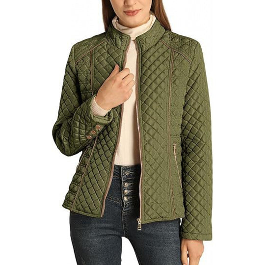 Damen gesteppte Freizeitjacke mit hohem Kragen EB