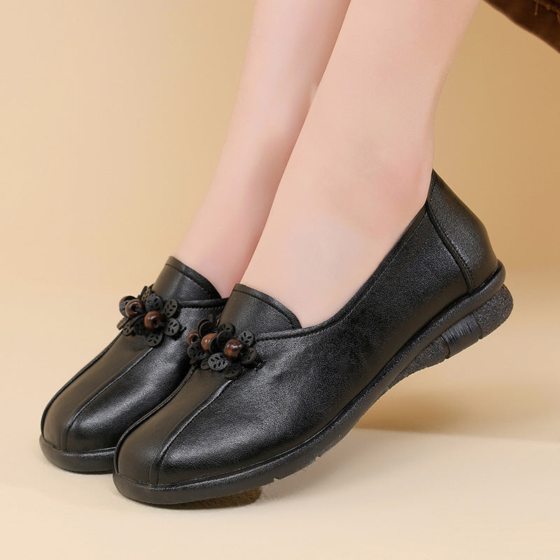 Damen Bequeme Ballerinas mit dekorativen Blumenapplikationen und flexibler Sohle EB