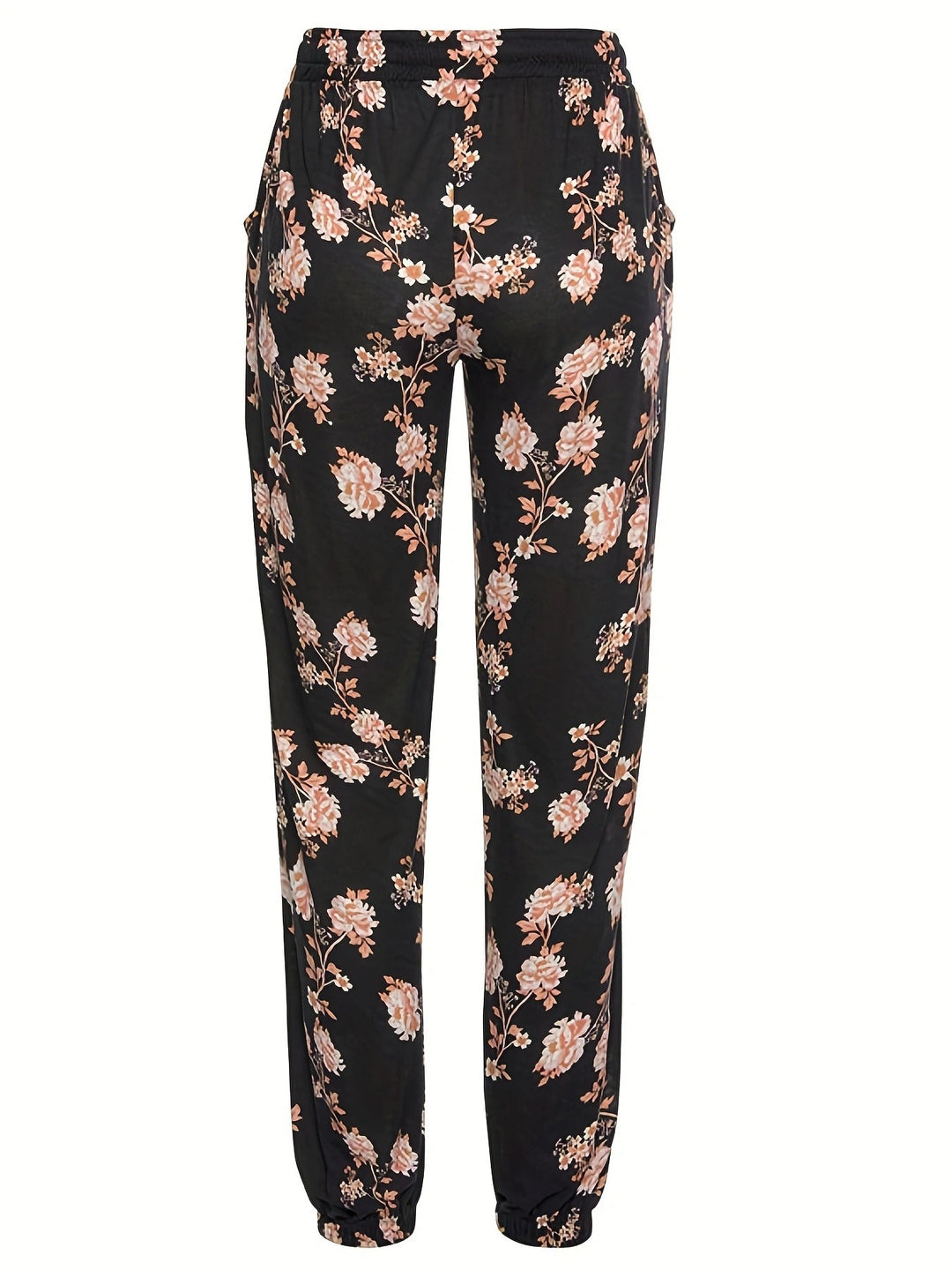 Damen Freizeithose mit floralem Muster und elastischem Bund EB