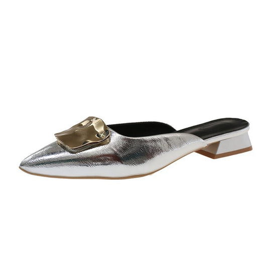 Damen schicke Mules mit femininem Metallakzent EB