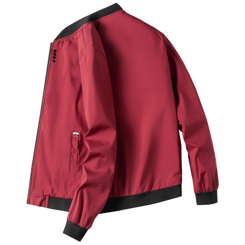 Herren modische Freizeitjacke mit hohem Kragen und seitlichem Reißverschluss EB