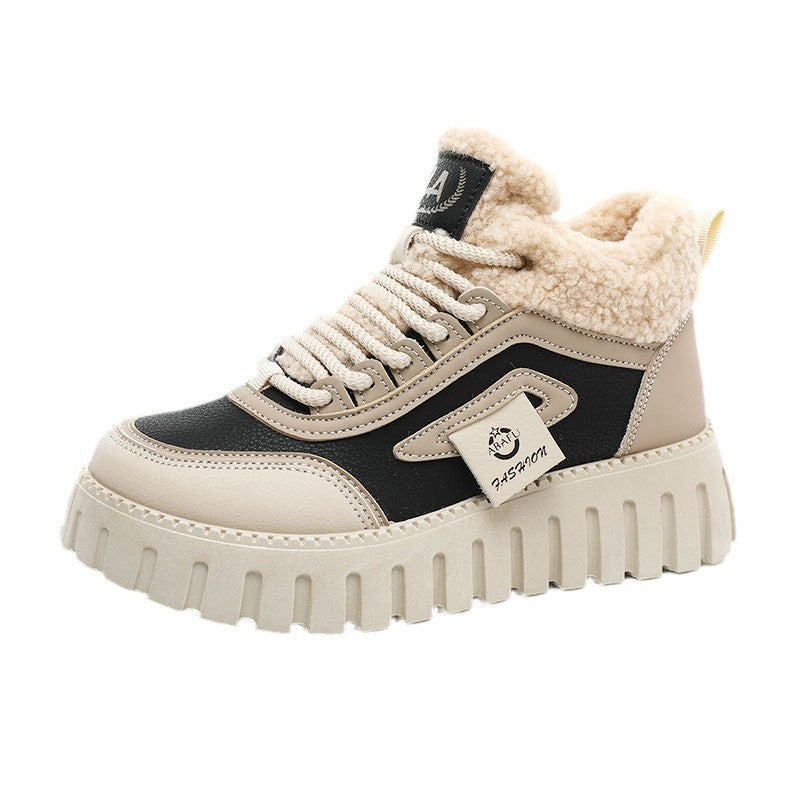 Damen modische High-Top Sneakers mit weich gefüttertem Innenfutter und rutschfester Sohle EB