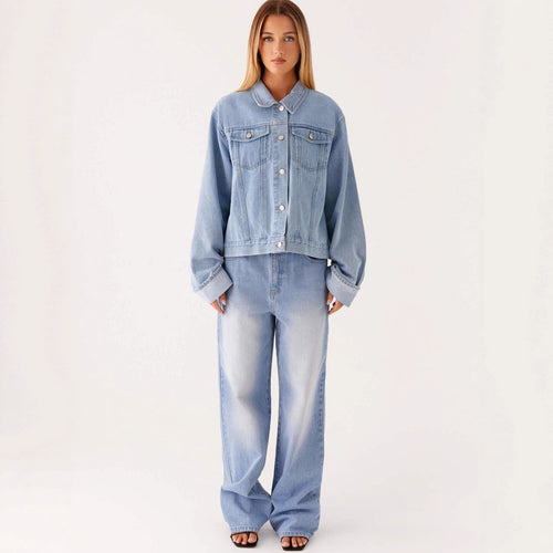 Damen Jeansjacke Damen Oversize