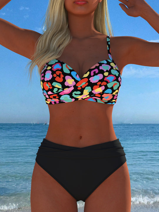 Damen Bikini-Set mit formendem Bustier und hoher Taille EB