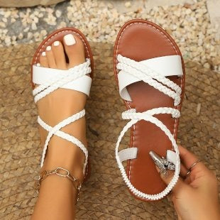 Damen Geflochtene Riemensandalen EB