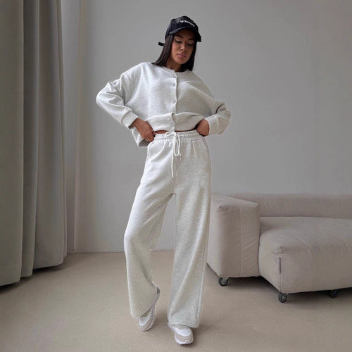 Damen lässiger Cardigan und Jogginghose Set EB