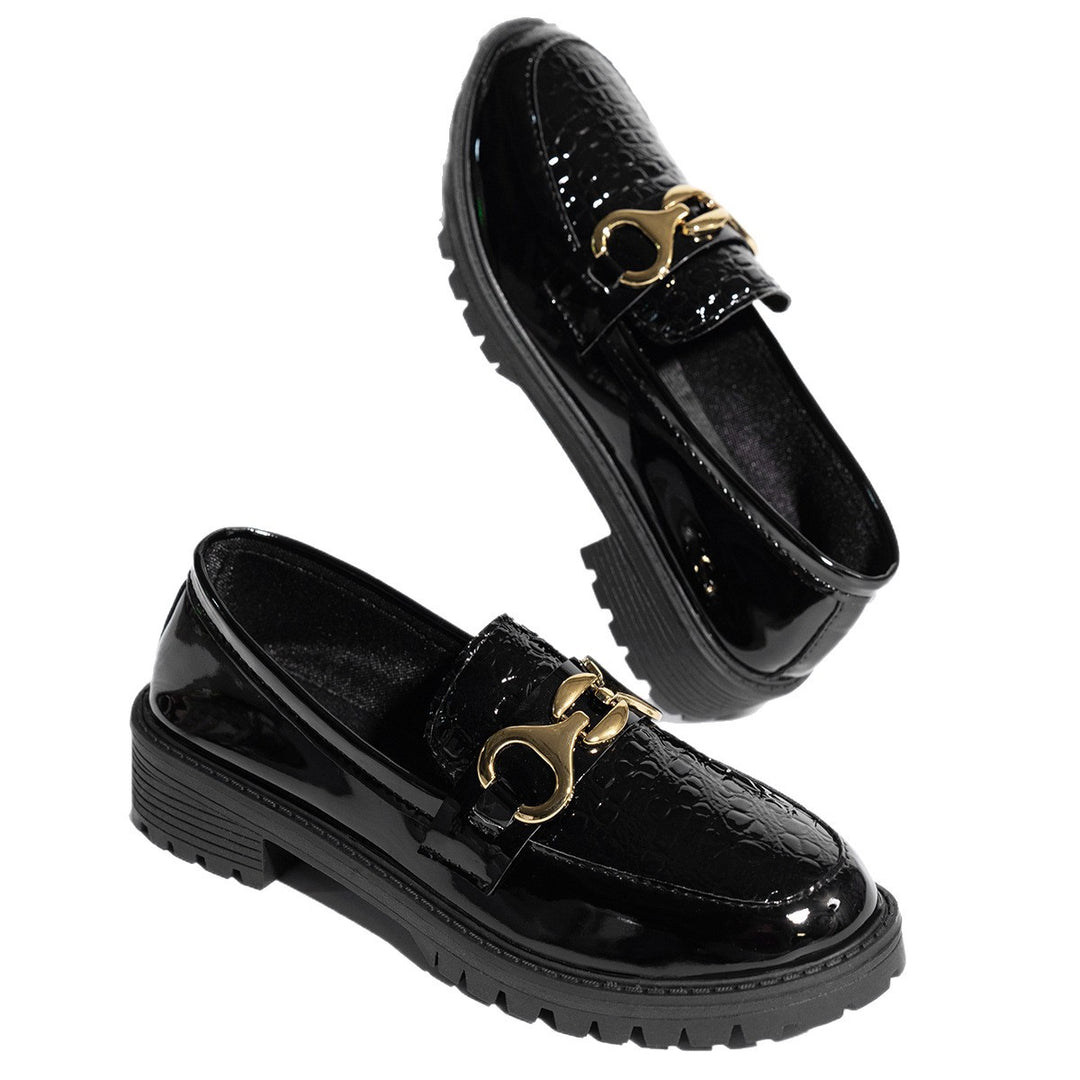 Damen Modische Loafers im Biker-Stil EB
