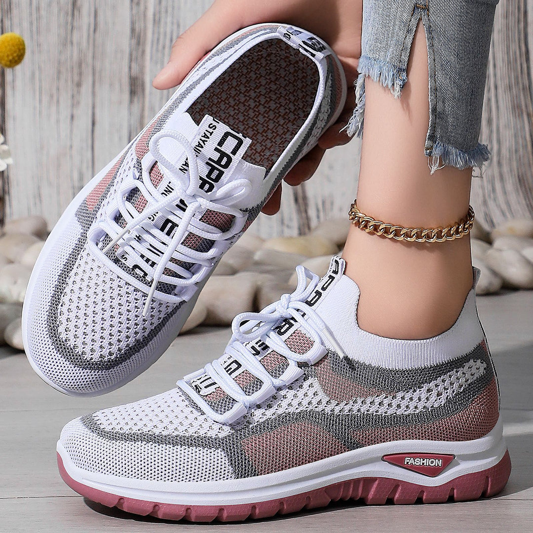 Damen Sportliche Sneakers mit atmungsaktivem Strickobermaterial EB