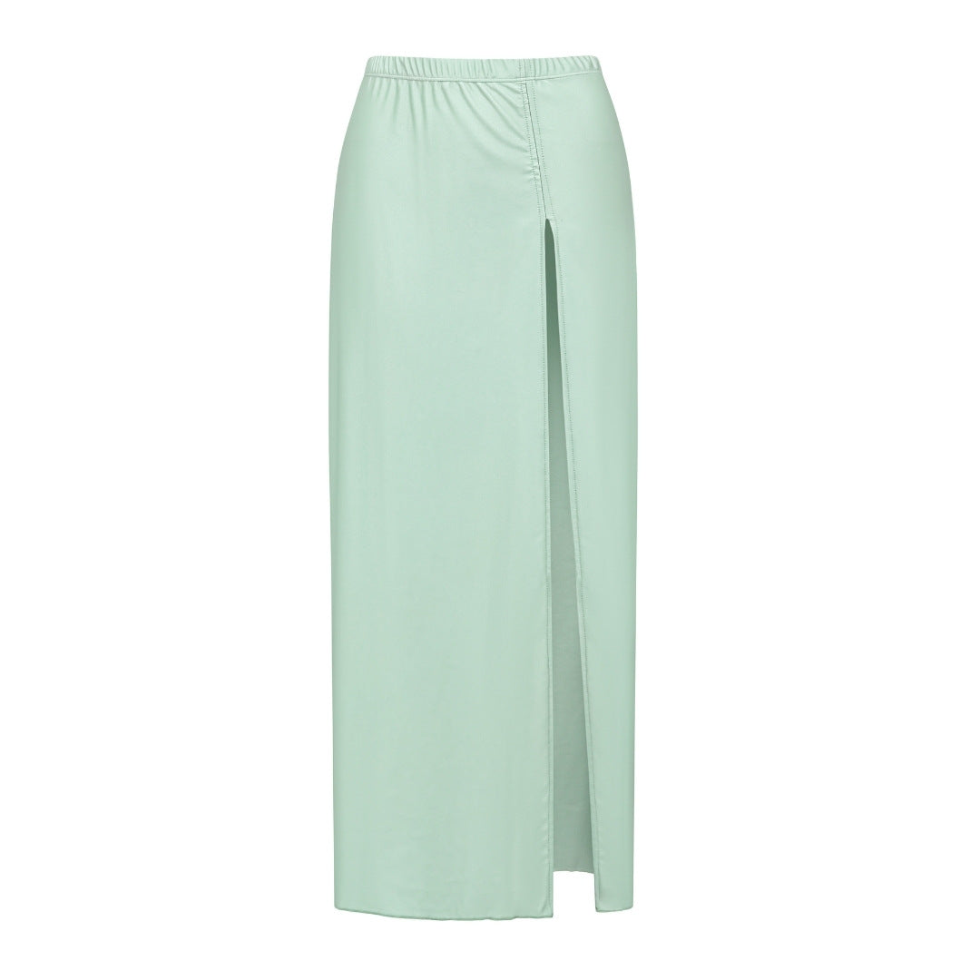 Damen Badeanzug mit voluminösen Rüschen und elegantem Maxirock EB