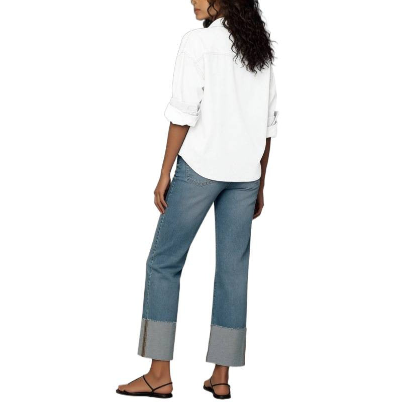 Damen Designer Jeans im modernen Boyfriend-Stil mit einzigartigen Detailverarbeitungen EB