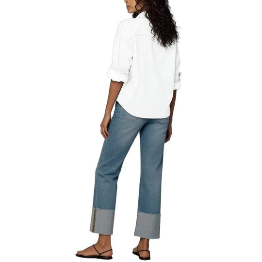 Damen Designer Jeans im modernen Boyfriend-Stil mit einzigartigen Detailverarbeitungen EB
