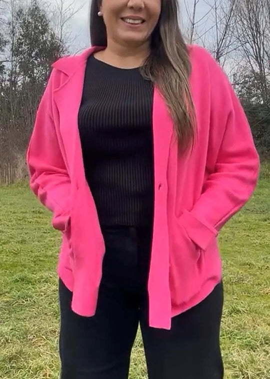 Damen Oversized Blazer mit Patch-Taschen und modischem Schnitt EB