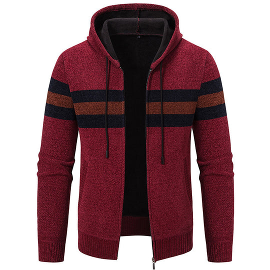Herren modische Kapuzenjacke mit strukturiertem Design und elegantem Innenkragen EB