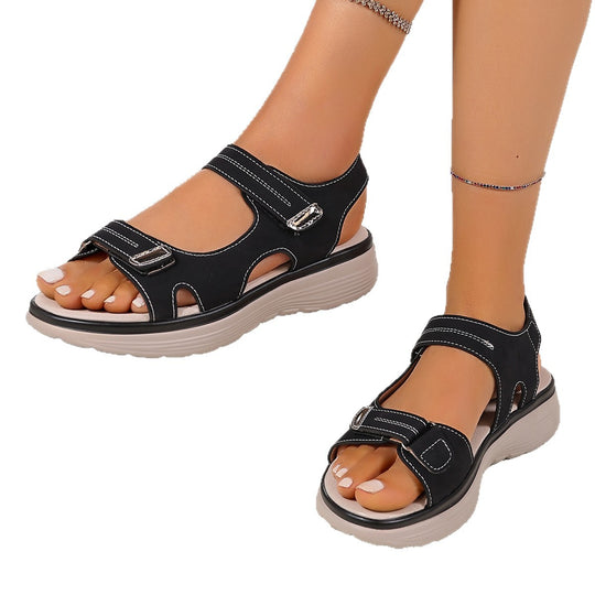 Damen Komfortable und elegante Sandalen mit verstellbarem Riemchendesign EB