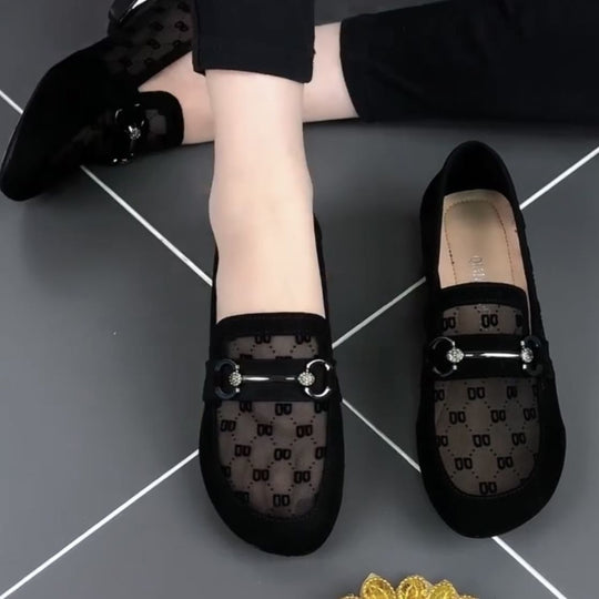 Damen Elegante Mokassins mit transparenter Struktur und geschmackvollen Details EB