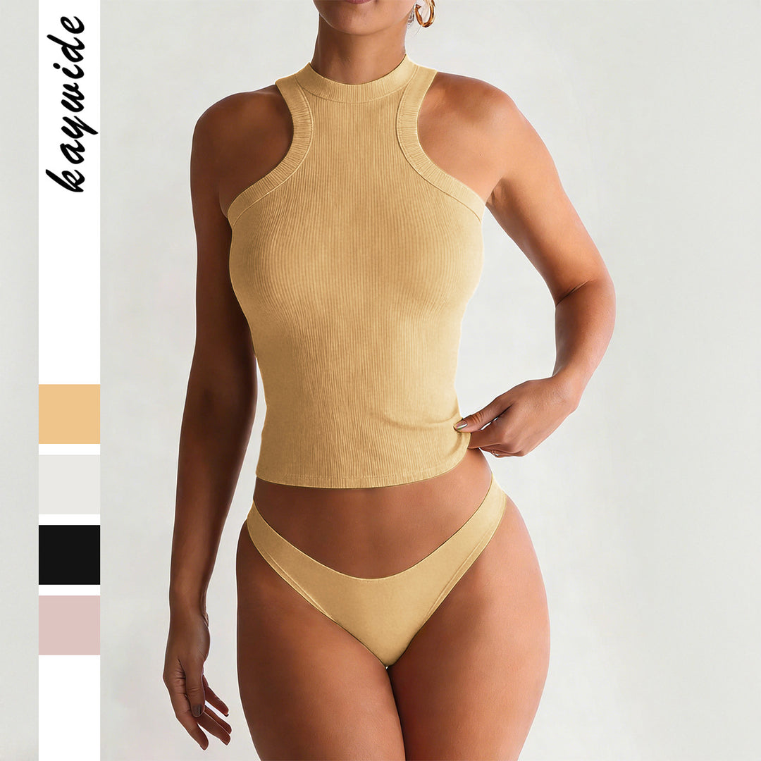 Damen Sportliches Trägershirt aus elastischem Material mit hochwertiger Rippstruktur EB