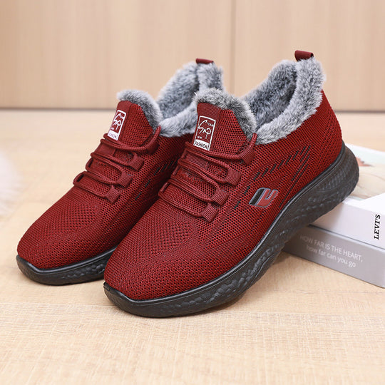 Damen Athletische und warme Sneakers mit Fleece-Innenfutter EB