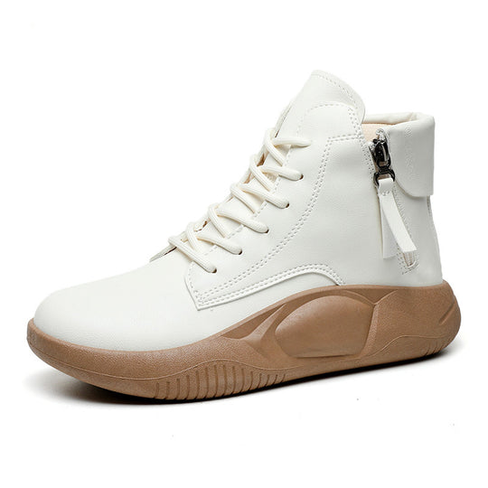 Damen modische High-Top Sneakers mit seitlichem Reißverschluss EB