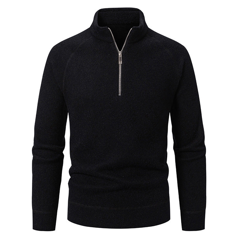 Herren Rollkragenpullover mit modernem Reißverschluss und strukturiertem Design EB